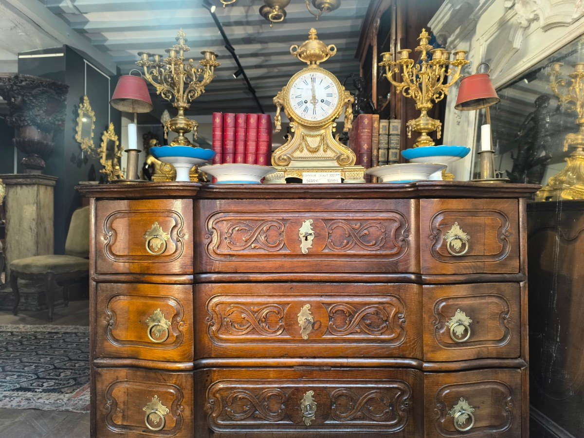 Oak Chest Of Drawers. Probably Belgian Work From The Beginning Of The 18th Century.