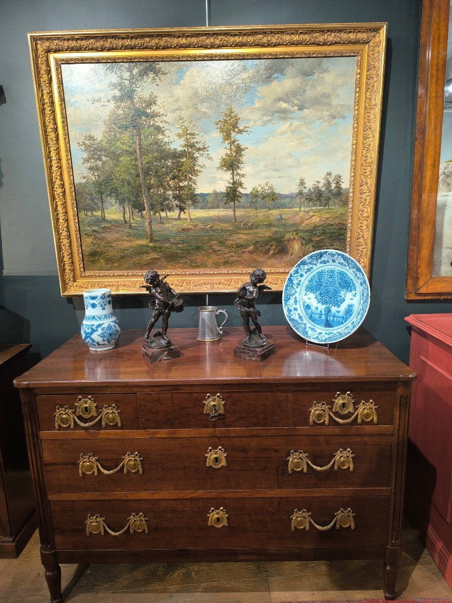 Chest Of Drawers Called Port In Solid Mahogany. Period 16th Century