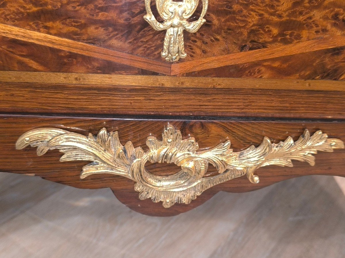 Small Secretary Chest In Thuja Burl Veneer In Rosewood Frames-photo-1