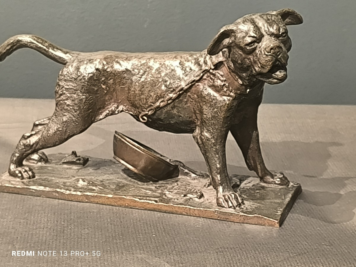 Bronze With Patina Medal: Rottweiler Having Broken Its Chain