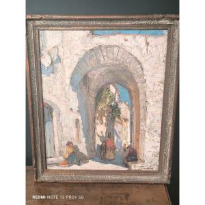 Orientalist Painting Signed Louis Bonamici