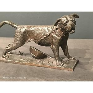 Bronze With Patina Medal: Rottweiler Having Broken Its Chain