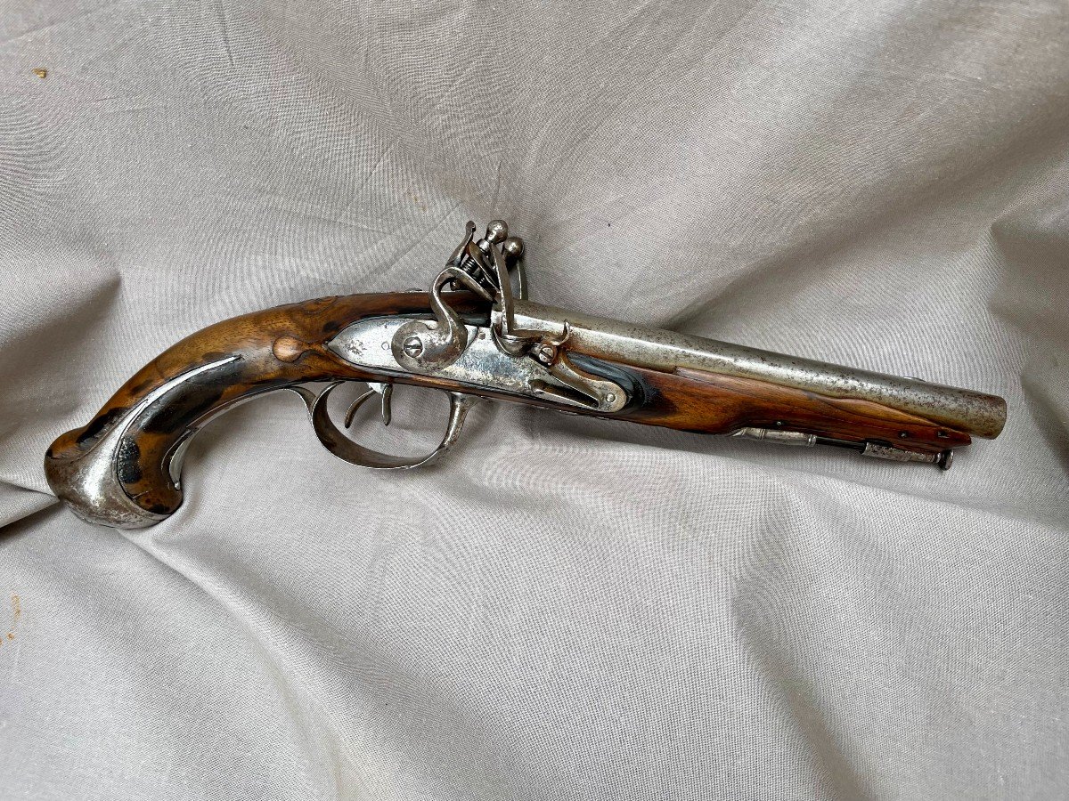 Double Flintlock Pistol For Travel Or Carriage. Juxtaposed Baguette Barrels Of Louis XV Origin-photo-4