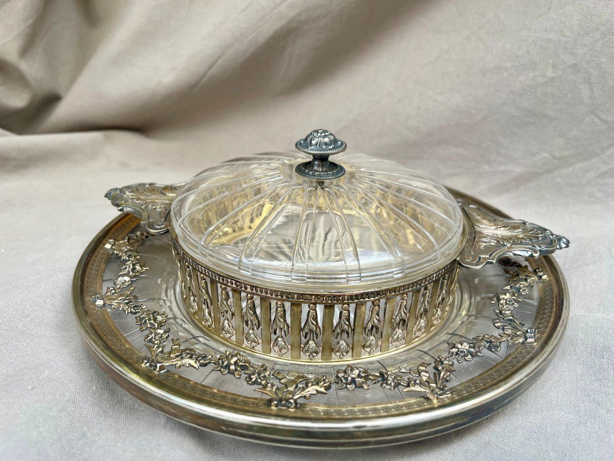 Puiforcat Covered Bowl And Its Display In Vermeil 950/1000e, Louis XVI Style 19th Silver 19th-photo-3
