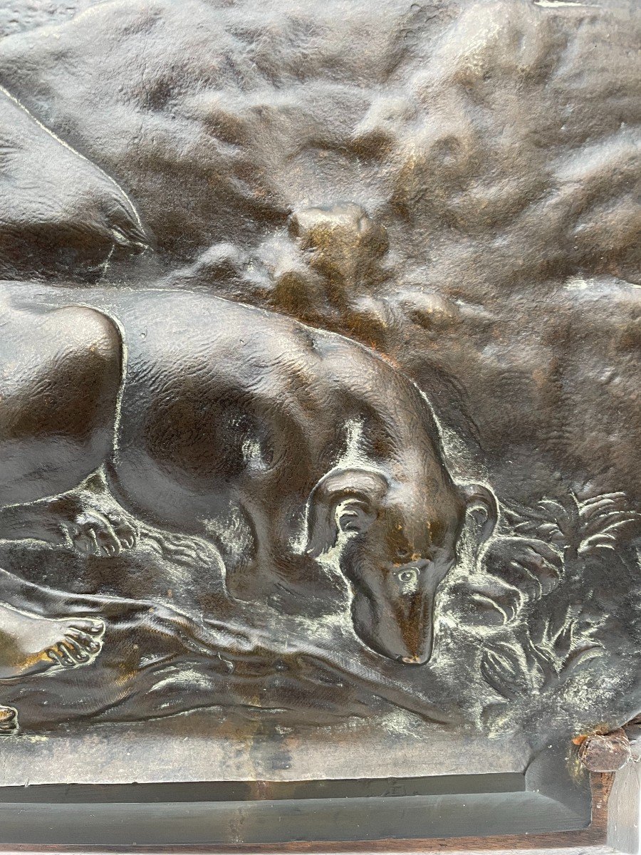 After Jean Goujon (1510-1567) Bronze Bas-relief Plaque Diana The Huntress And Actaeon 19th Century-photo-4