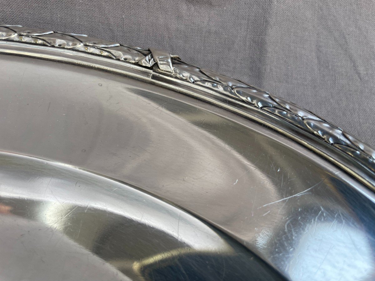 Maison Odiot Paris 19th Century Oval Serving Dish In Solid Silver, Minerva Hallmark 1st Grade 37.8cm X 26,8 Cm 958 Gr -photo-6