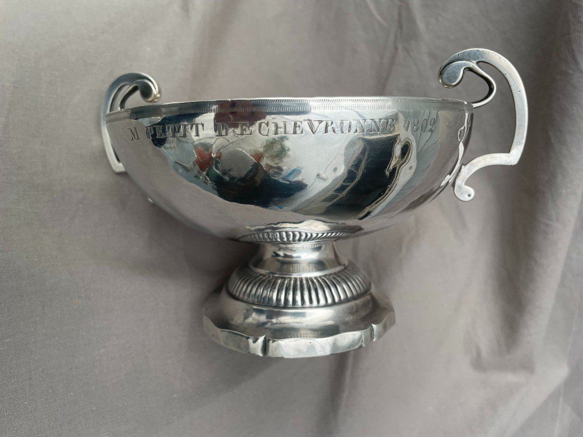 COUPE de MARIAGE Bourgogne patronymique M.PETIT D'ECHEVRONNE 1802 en argent M.O Th. Tonnelier -photo-1