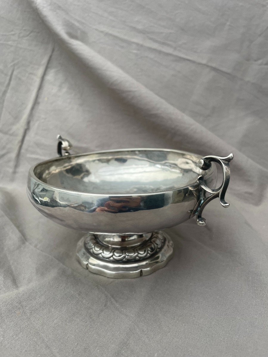 Burgundy Wedding Cup Burgundy Patronymic Vivien Corton 1797 In Solid Silver XIXth Century-photo-8