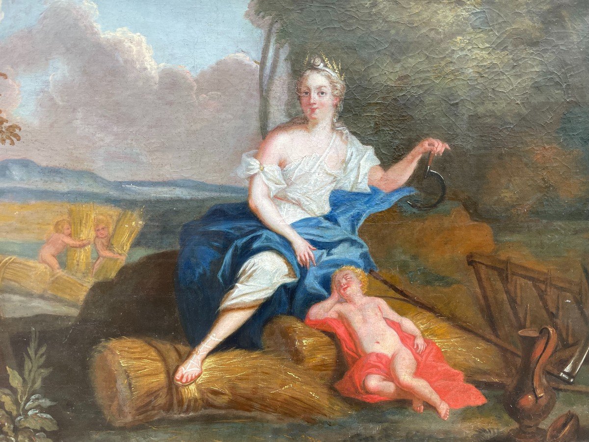 François BOUCHER (1703-1770), suiveur de École française début XVIIIème Cérès Huile  75 x 128cm-photo-4