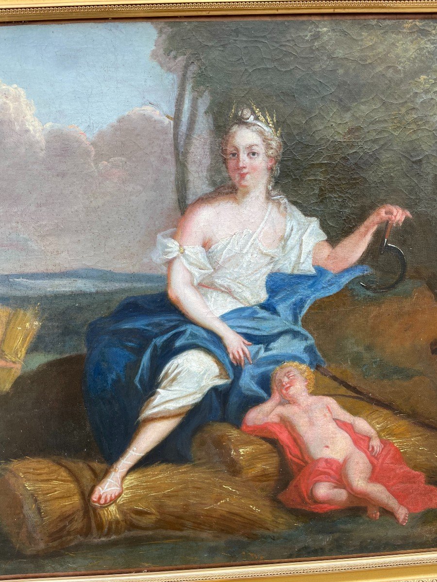 François BOUCHER (1703-1770), suiveur de École française début XVIIIème Cérès Huile  75 x 128cm-photo-5