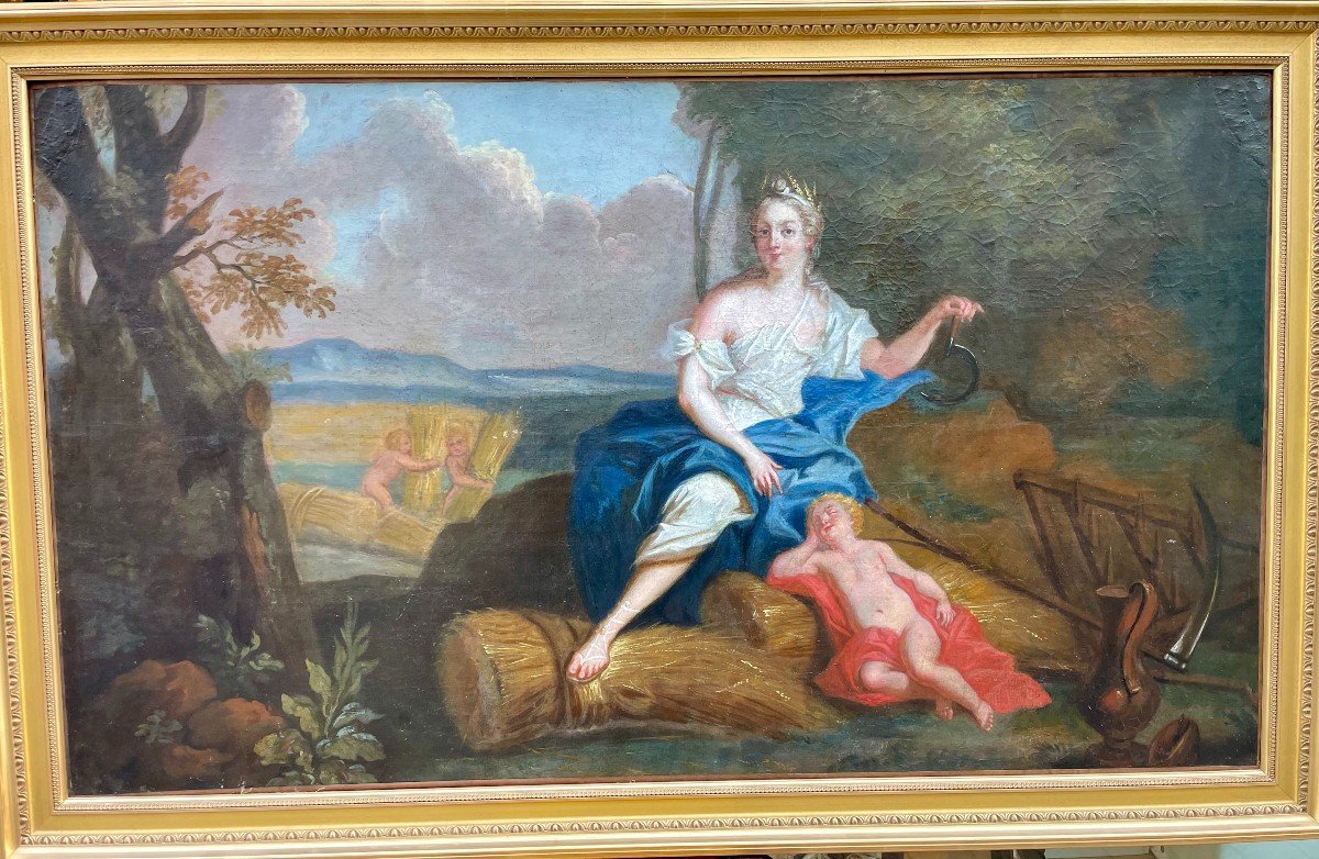 François BOUCHER (1703-1770), suiveur de École française début XVIIIème Cérès Huile  75 x 128cm-photo-6