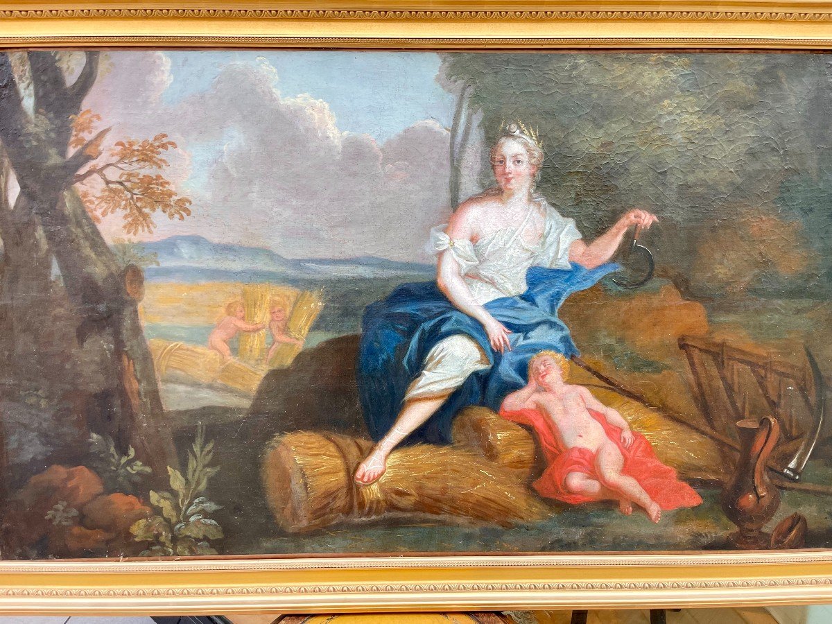 François BOUCHER (1703-1770), suiveur de École française début XVIIIème Cérès Huile  75 x 128cm-photo-7