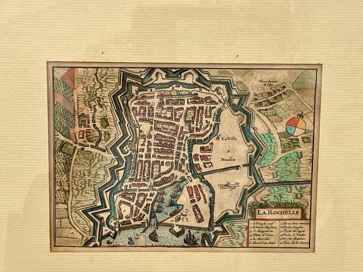 MERIAN Matthäus 1593-1650 d’après Plan de La Rochelle état de la ville antérieur au siège 1628-photo-1