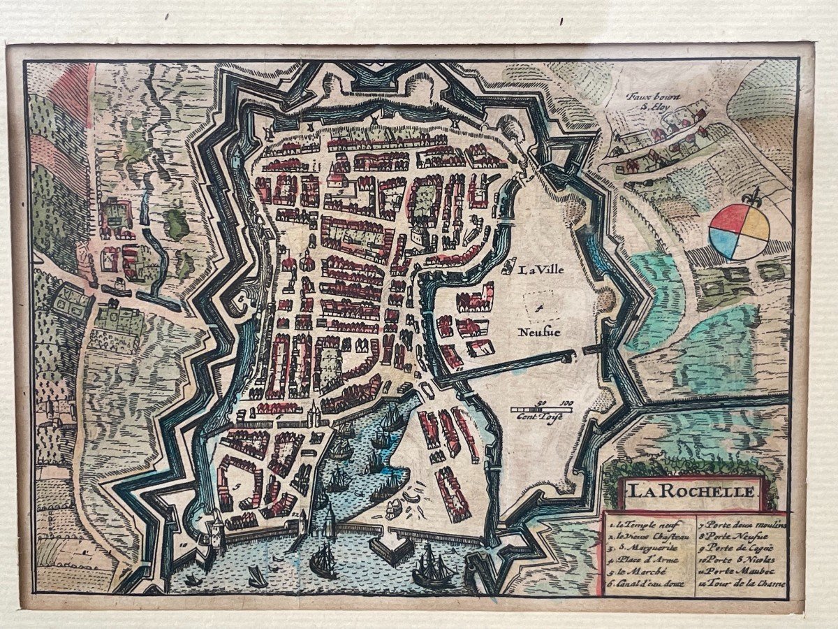 MERIAN Matthäus 1593-1650 d’après Plan de La Rochelle état de la ville antérieur au siège 1628