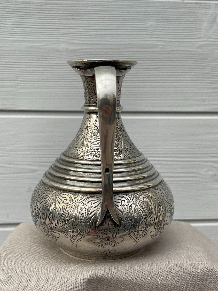 Henri Duponchel And Constant Revil Solid Silver Jug From The 19th Century Ottoman Orientalist Service-photo-1