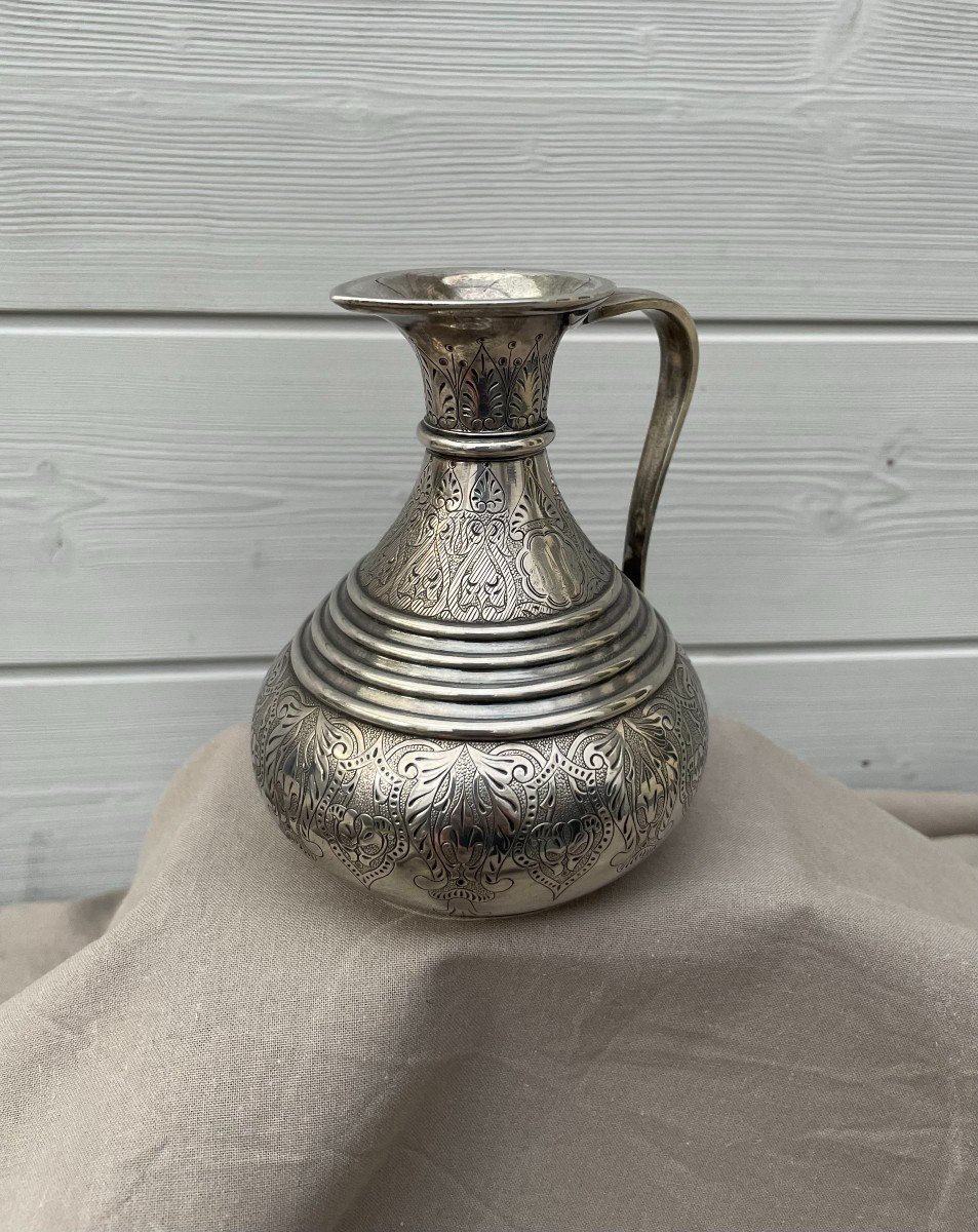 Henri Duponchel And Constant Revil Solid Silver Jug From The 19th Century Ottoman Orientalist Service-photo-2