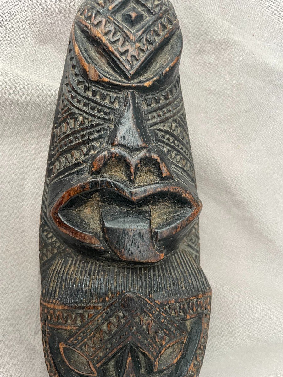 Pagaie Rame Cérémonielle «HOE». Maori Nouvelle Zélande XXème 20 ème bois tiki oiseau 84,5cm-photo-6