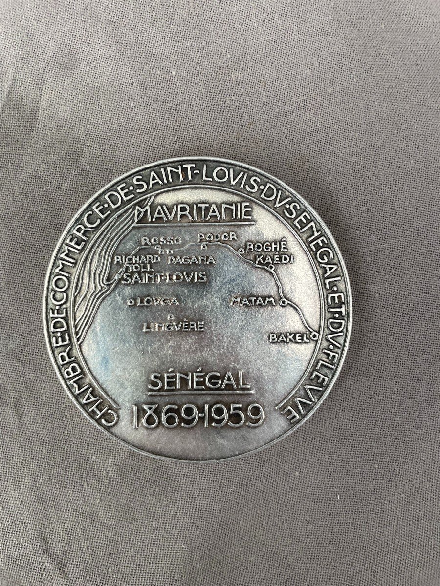 Fifth Republic Tercentenary Of Saint-louis Of Senegal Jean De Vernon 1659-1959 Silver Medal -photo-6