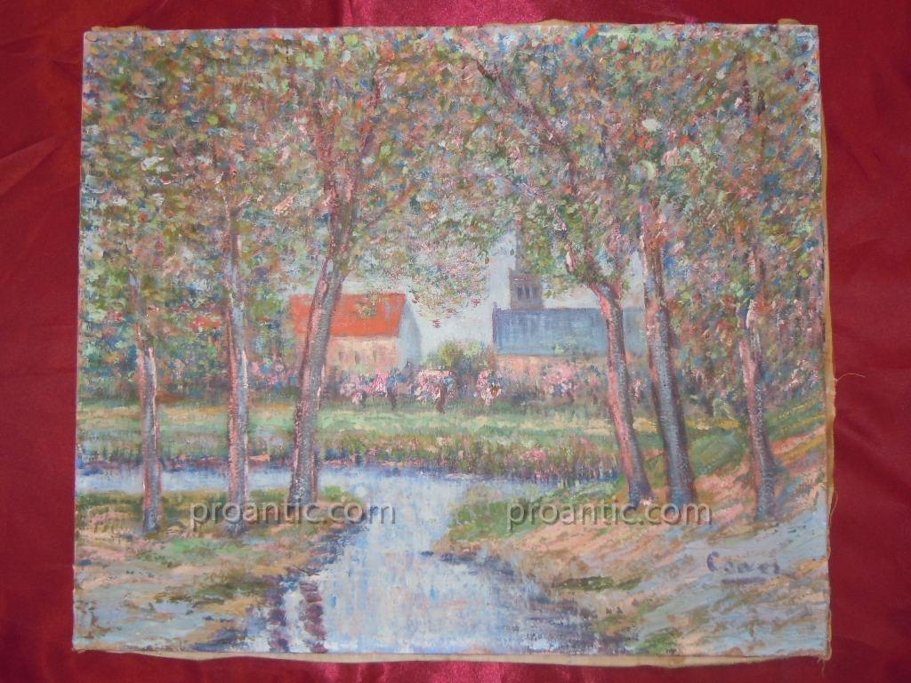 Cowez Bernard Early 20th Oil Post Impressionist Morning Of Spring 10f-photo-1