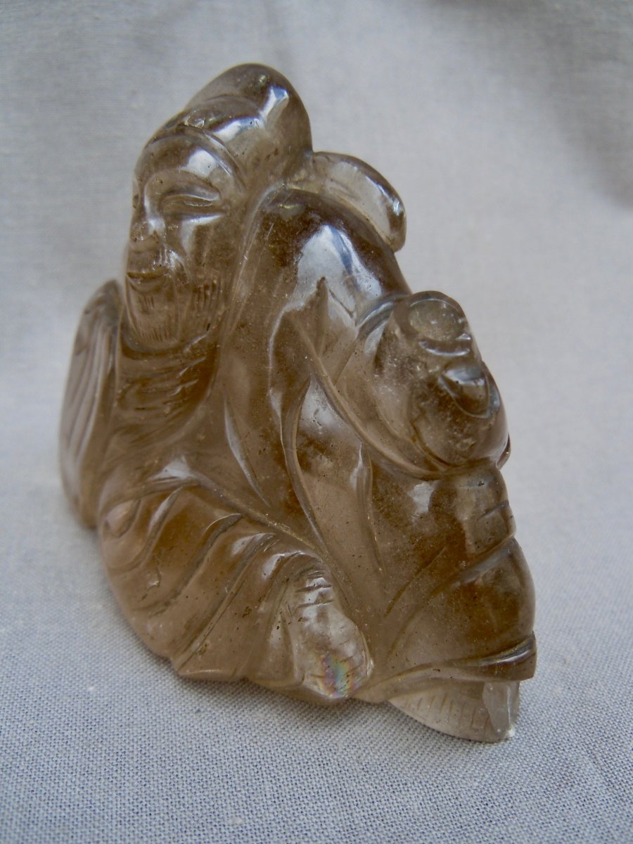 China Early Twentieth Wise Or Immortal Group In Smoky Rock Crystal End Qing Dynasty 1644-1912-photo-2