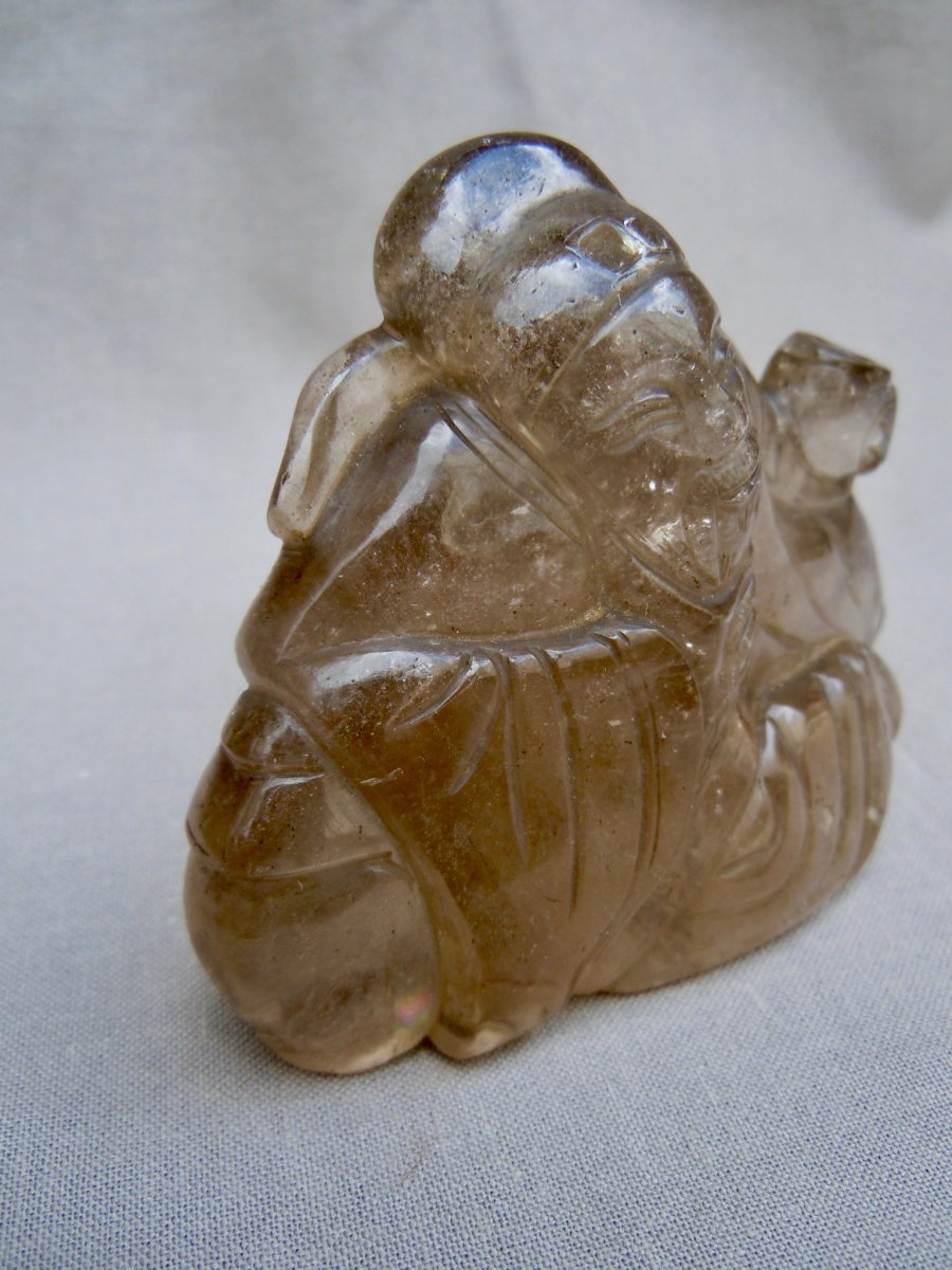 China Early Twentieth Wise Or Immortal Group In Smoky Rock Crystal End Qing Dynasty 1644-1912-photo-2