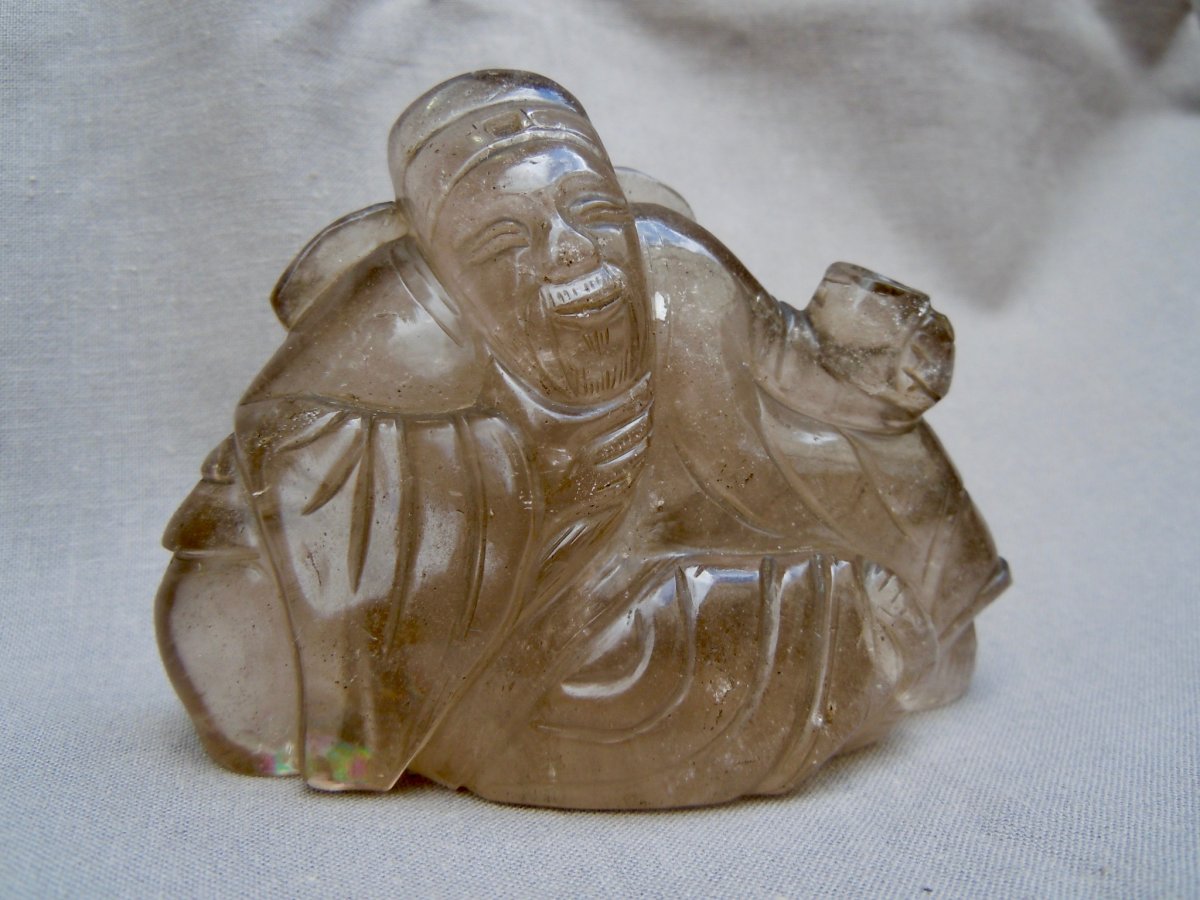 China Early Twentieth Wise Or Immortal Group In Smoky Rock Crystal End Qing Dynasty 1644-1912-photo-6