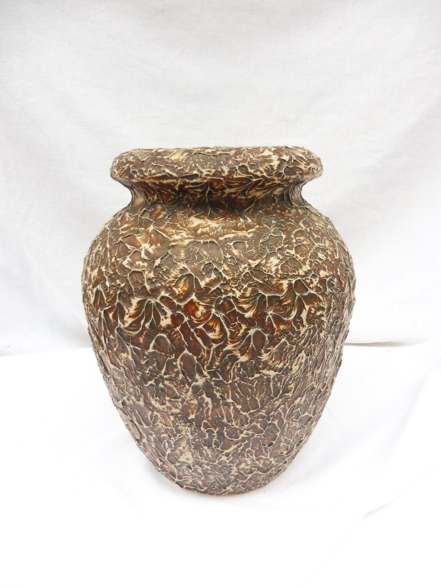 Grès Ciboure Pièce Unique Grand Important Vase Arroka Suzanne Fisher Poterie 26 Cm Signé -photo-5