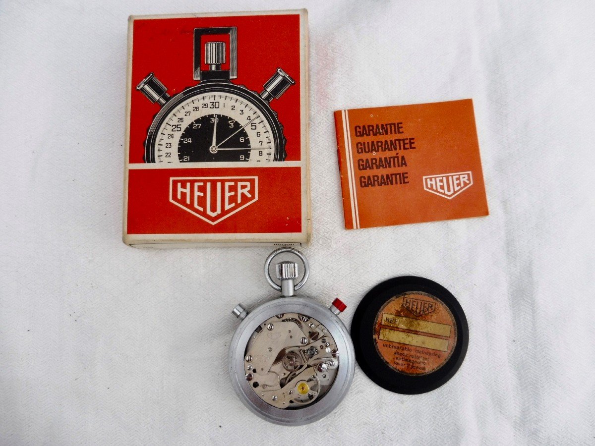 Chronometer Pocket Watch Heuer Léonidas Ref 512 402 Split-secondary Chronograph Box Papers -photo-4