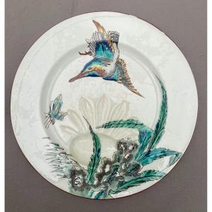 Bordeaux, Manufacture Vieillard Et Eugène Millet (1819-1879): Glazed Earthenware Plate With Dice