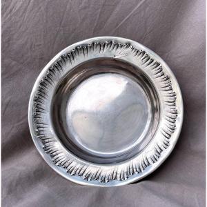 Am Tallois Goldsmith Paris Solid Silver Minerva 950/°° Hollow Porridge Plate Engraved Léon 