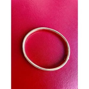 Opening Bangle Bracelet In 750/°°° (18k) Yellow Gold. Safety Figure-of-eight Side Clasp. 16.66 Gr 