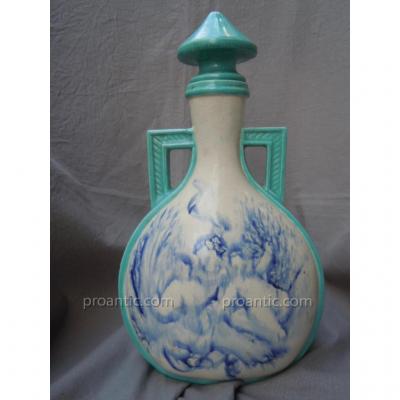 Edouard Gilles Montigny-sur-Loing Vase Gourde Faïence 19ème Édouard GILLES