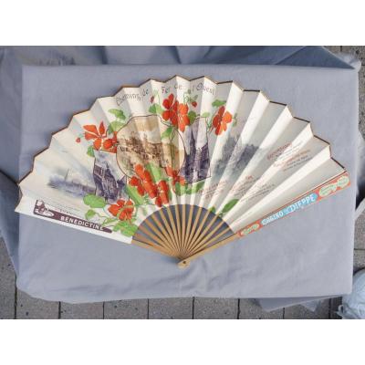 Western Railways Fan G. Fraipont Advertising Fan XIXth 1890 Dieppe Normand