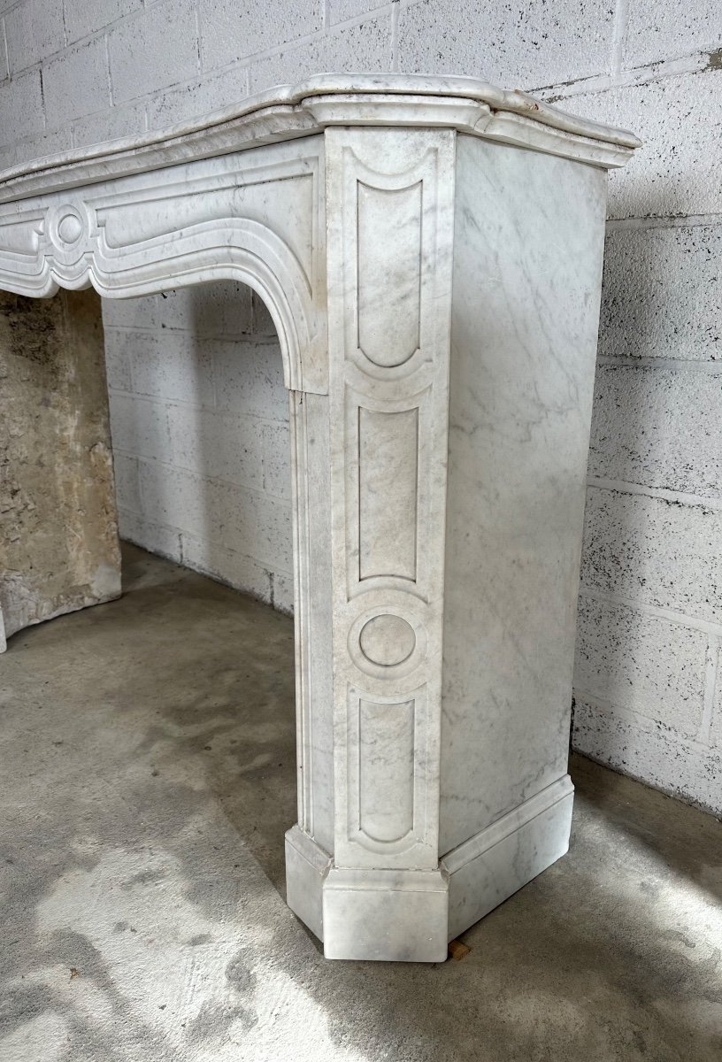 White Carrara Marble Fireplace Late 19th Century-photo-6