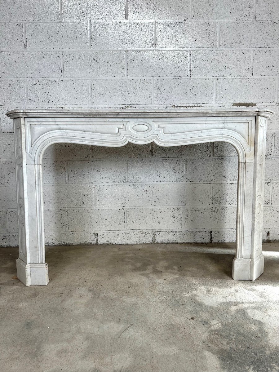 White Carrara Marble Fireplace Late 19th Century-photo-8