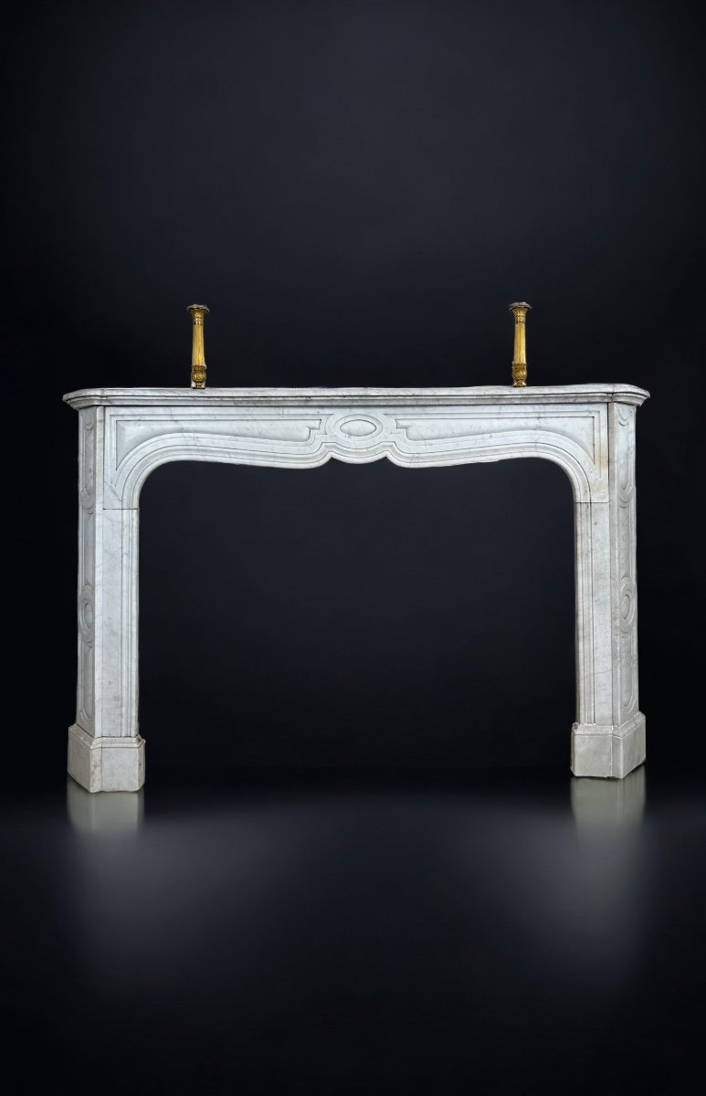 White Carrara Marble Fireplace Late 19th Century