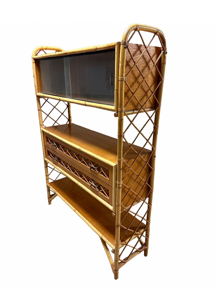 Vintage Rattan Bookshelf-photo-2