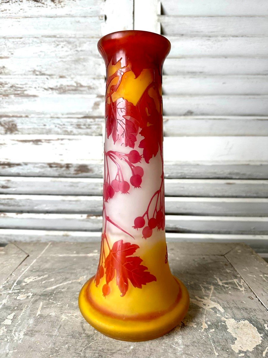 Gallé Art Nouveau Vase With Redcurrants-photo-3