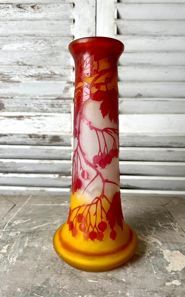 Gallé Art Nouveau Vase With Redcurrants