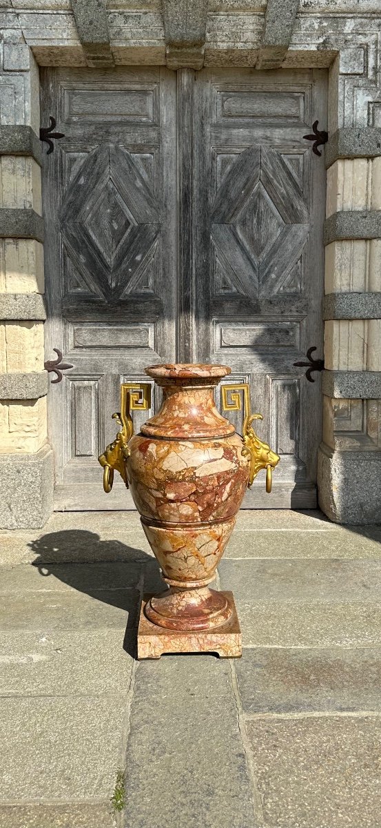 Important Vase En Marbre Et Bronze Doré époque XIXème Siècle-photo-2
