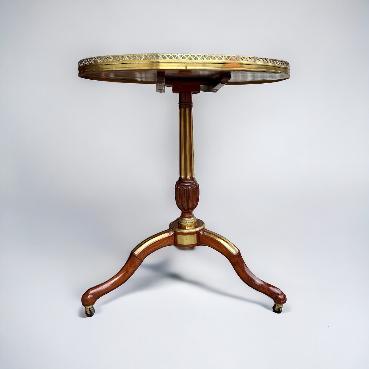 Louis XVI Style Pedestal Table In Mahogany Late 19th Century-photo-2
