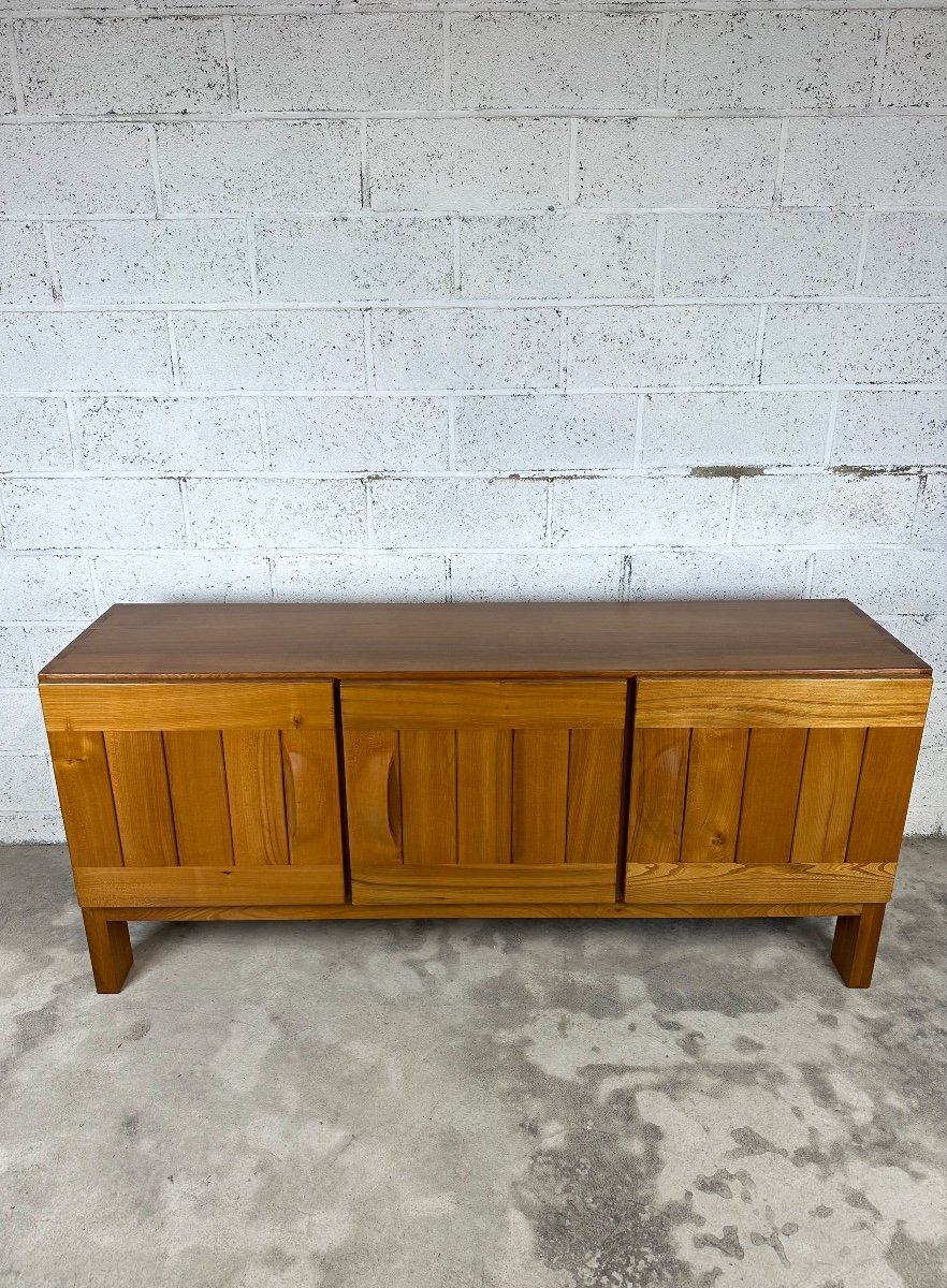 Sideboard In Solid Elm Maison Regain 1970-80s-photo-2