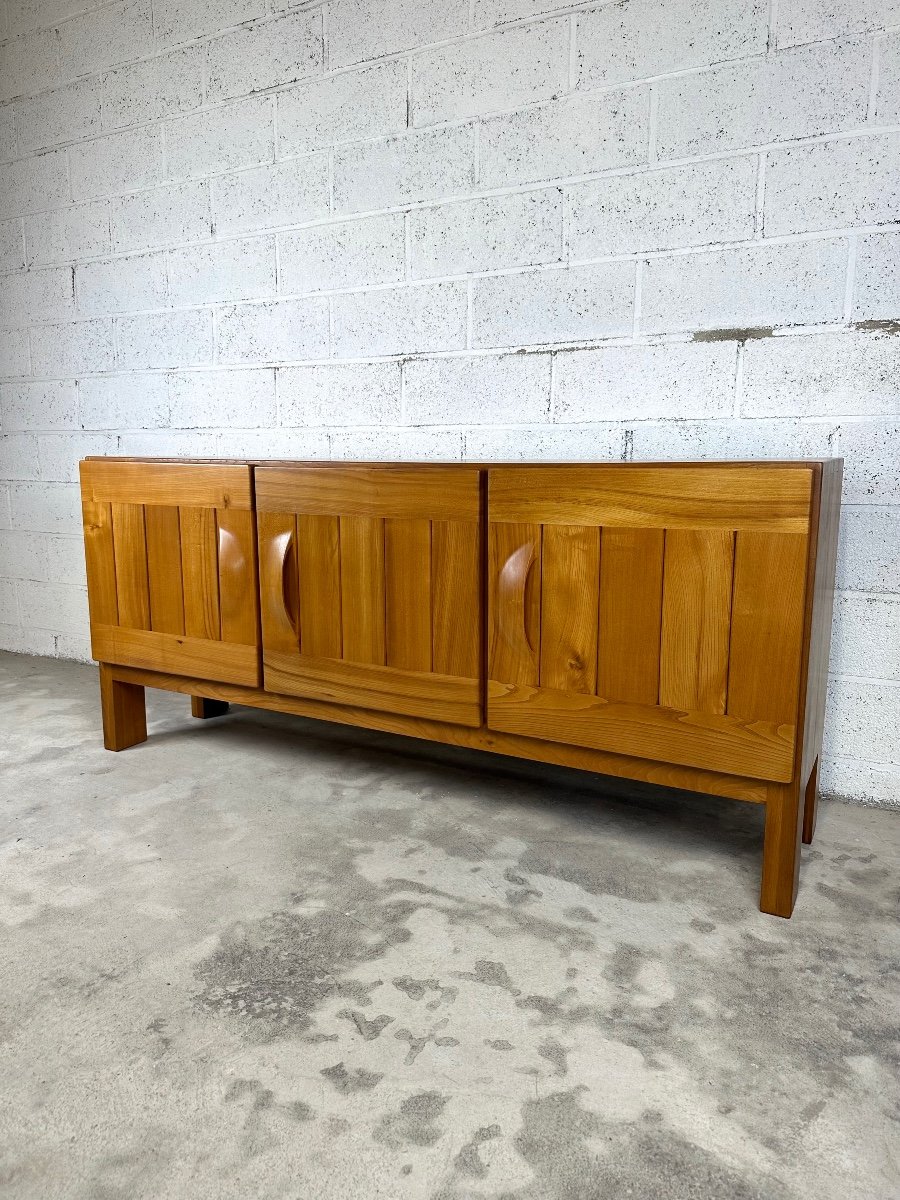 Sideboard In Solid Elm Maison Regain 1970-80s-photo-4