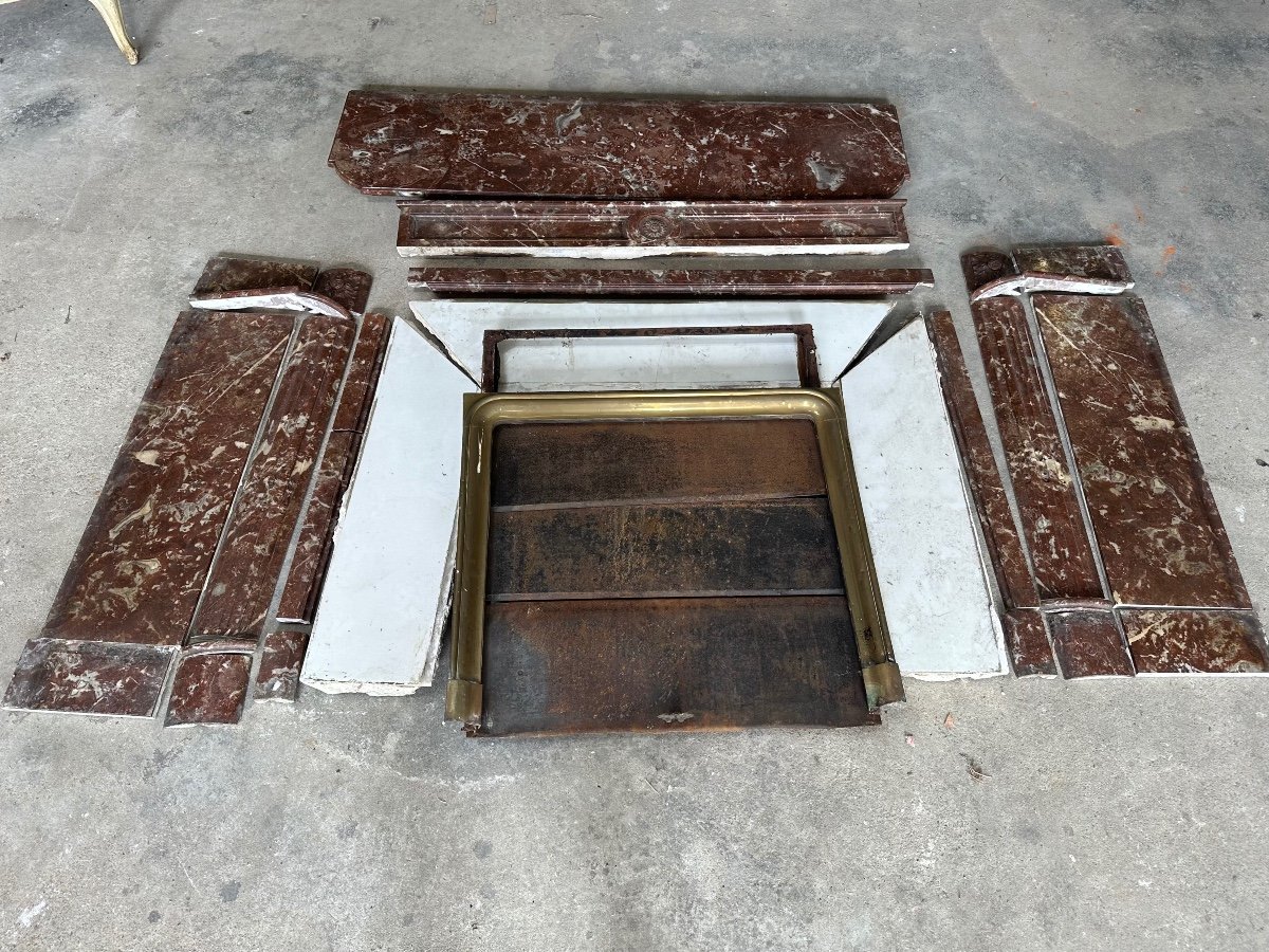 Louis XVI Style Fireplace In Marble Late 19th Century