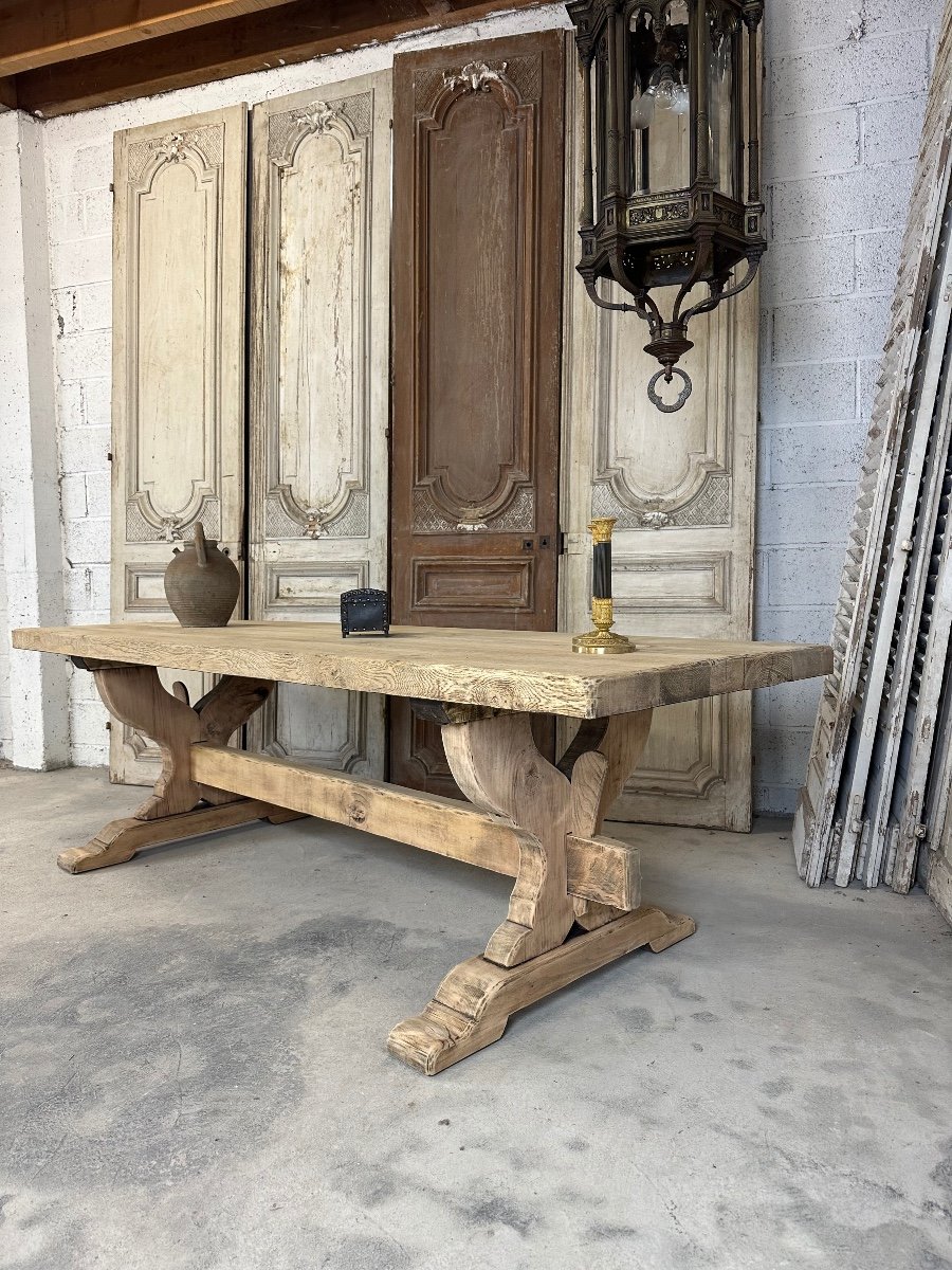 20th Century Whitewashed Monastery Table-photo-2