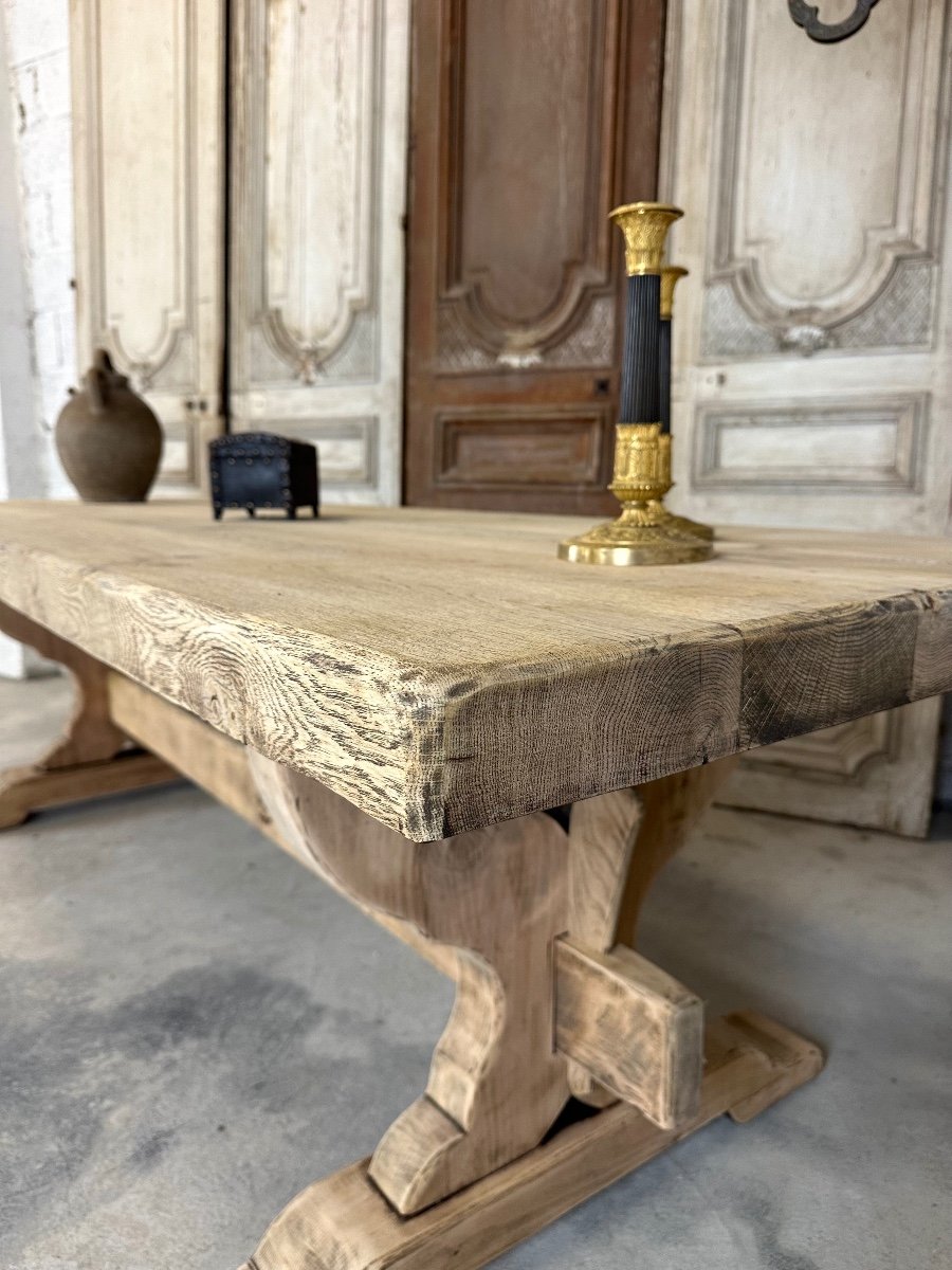 20th Century Whitewashed Monastery Table-photo-4