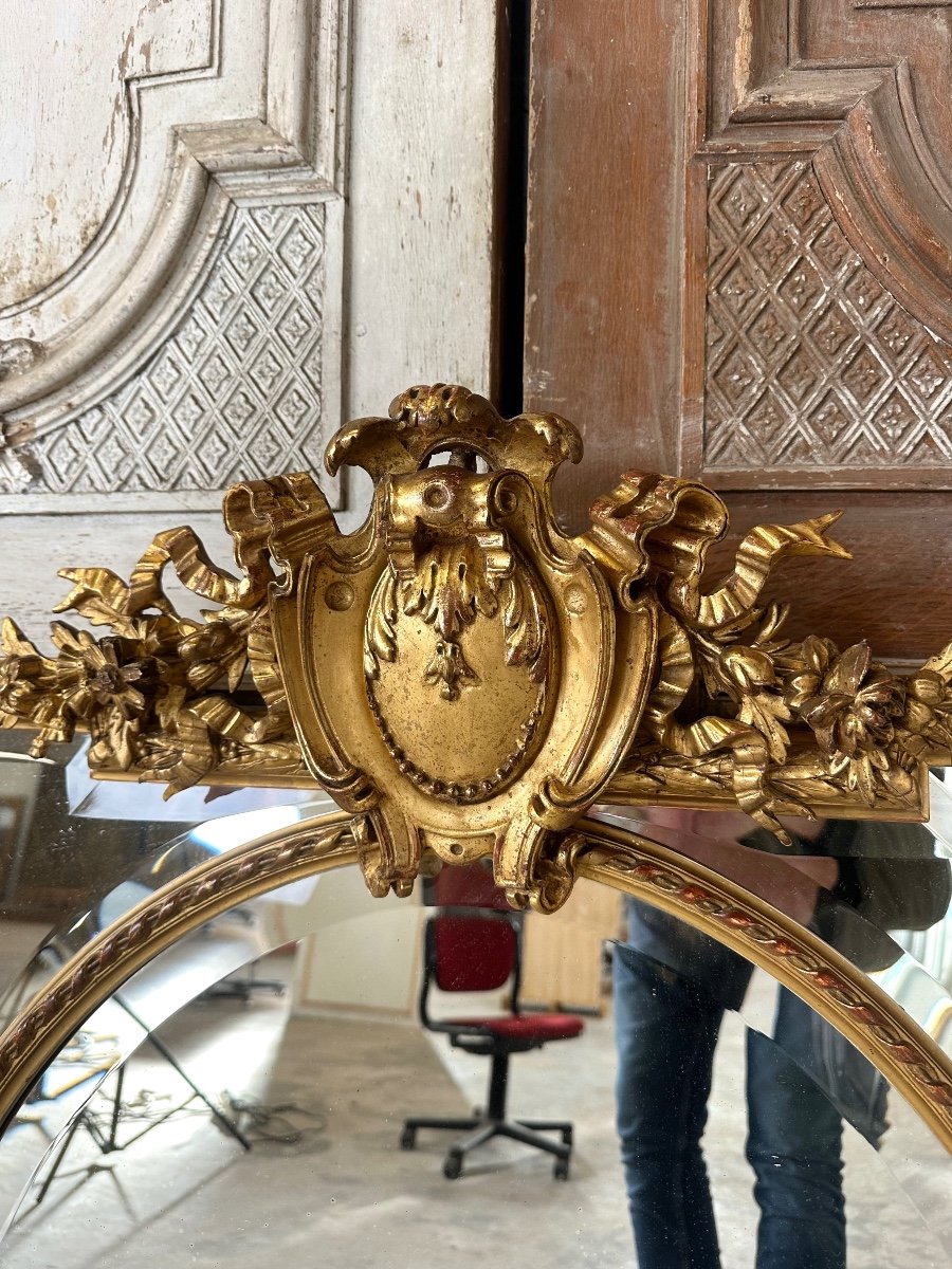 Louis XVI Style Mirror With Parcloses, Late 19th Century-photo-3