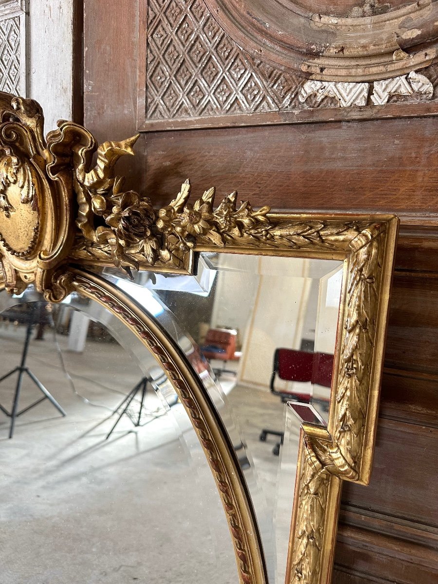 Louis XVI Style Mirror With Parcloses, Late 19th Century-photo-4