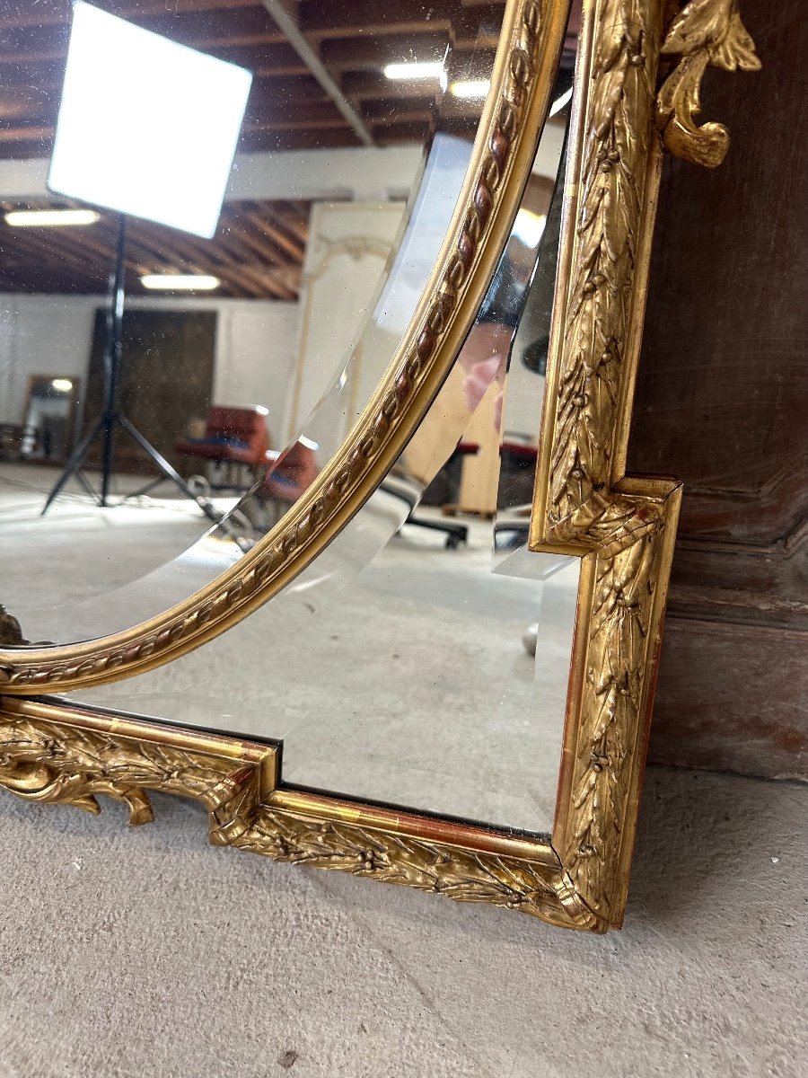 Louis XVI Style Mirror With Parcloses, Late 19th Century-photo-1