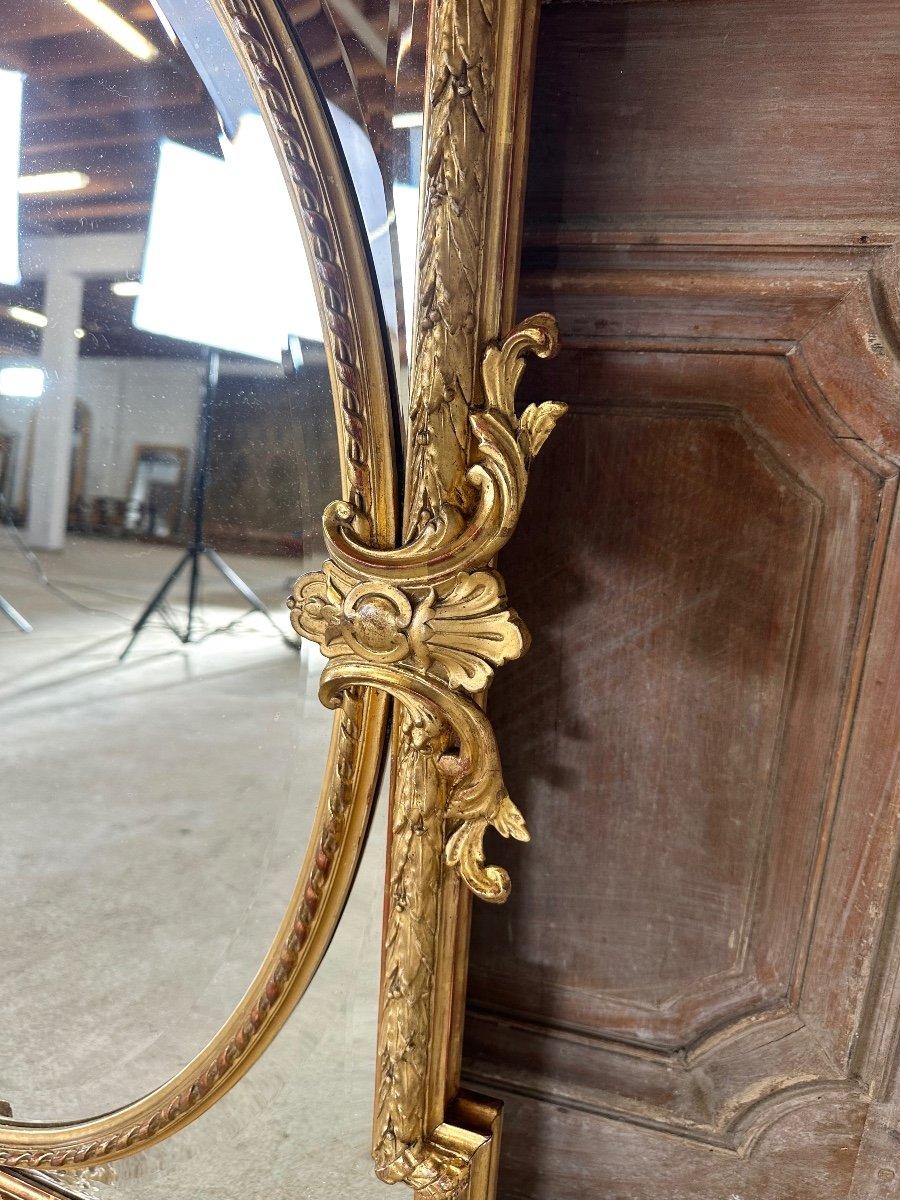 Louis XVI Style Mirror With Parcloses, Late 19th Century-photo-3